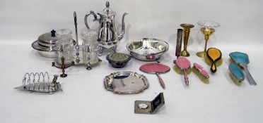 Large quantity of EPNS to include cut glass and EPNS two-jar preserve stand,