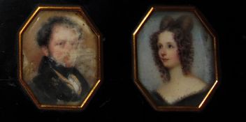 Pair of 19th century miniatures on ivory,