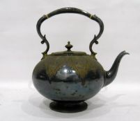 Victorian EPBM goliath teapot having trefoil handle with ivory bands,