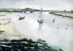 Clifford H Fisher (20th century) Watercolour drawings 