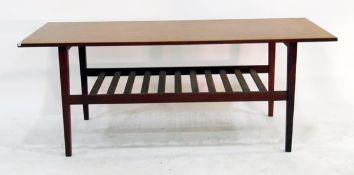 Mid 20th century rectangular coffee table with under-tier,