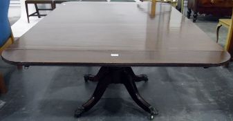 LOT WITHDRAWN 19th century mahogany pedestal breakfast table of rectangular form,