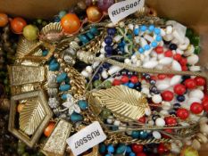 Quantity of costume beaded necklaces, faux-pearl necklaces, earrings,