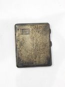 Early 20th century silver cigarette case, rectangular with engine-turned decoration,