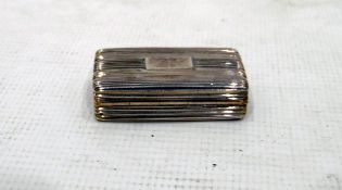 Victorian silver vinaigrette, rectangular with ribbed decoration,