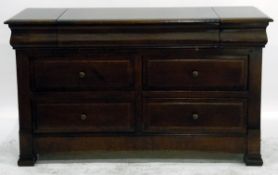 Mahogany dressing chest with cushion frieze,