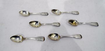 Matched set of six George IV silver dessert spoons,