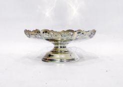 1940's silver pedestal dish with pierced border, Sheffield 1940, maker's mark 'E.