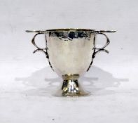 Early 20th century silver two-handled cup with heart-shaped detail to below handle, London,