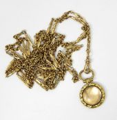 Victorian gold-coloured guard chain, ornate,