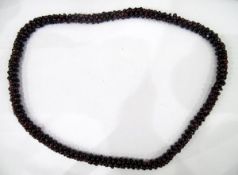 Garnet-coloured glass multi-beaded necklace