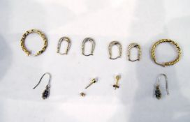 Pair of 9ct gold hoop earrings,