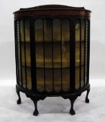 Mahogany bowfront china cabinet with gadrooned border,