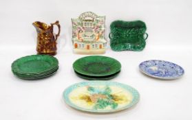 Early 19th century Davenport blue and white plate depicting figures before a church,