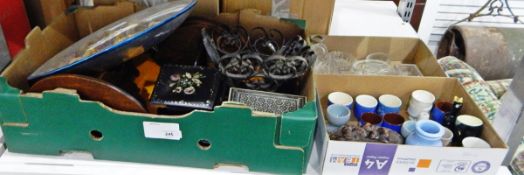 Assorted eggcups, glassware,