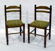 Set of four pine bar-back kitchen dining chairs