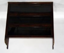 Oak and glazed sectional bookcase, wall-mounting,