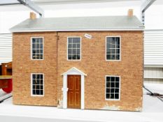 Wooden baby pushalong building block trolley with plastic wheels,