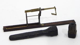 Set of 19th century mahogany and brass folding sovereign scales, with paper label for A Wilkinson,