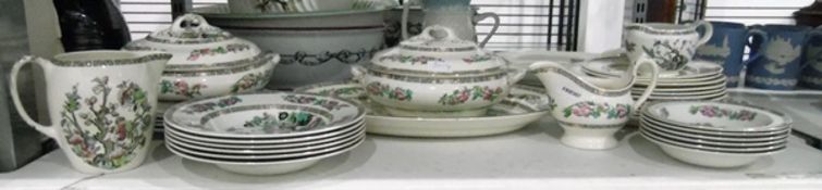 Assorted dinnerware including Johnson Bros 'Indian Tree' jug,