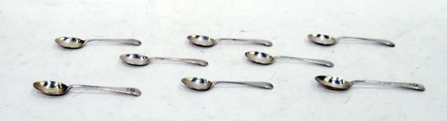 Set of six mid 20th century silver teaspoons and two others bearing engraved initials and dated