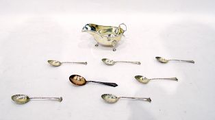 Early 20th century silver gravy boat, Mappin & Webb, London 1918, 3.