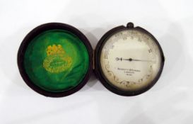 Negretti & Zambra brass pocket barometer inscribed 'Negretti & Zambra, London 19001',