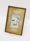 Miniature Mugal painting depicting hunters on horseback chasing deer, 11.
