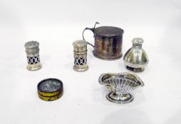 George III silver drum-shaped mustard pot, plain with beaded borders,