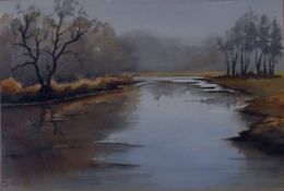 20th century school Watercolour drawing Landscape scene, signed indistinctly lower right,