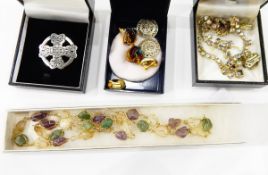 Quantity of costume jewellery to include chain necklaces, rings, fashion watches,