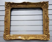 Large gilt carved gesso picture frame