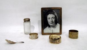 Quantity of silver including George III caddy spoon with bright cut decoration,