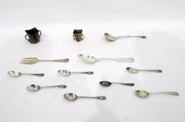 Small rectangular-shaped four-handled vase, Chester 1902 and another similar,