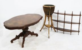 Georgian style reproduction inlaid wood pedestal jardiniere,