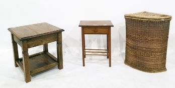 Canework corner linen basket,