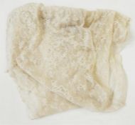 Quantity of antique and later lace including a long veil, small collars, crocheted items, etc (1