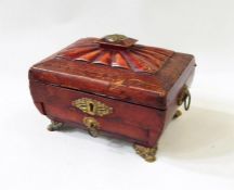 19th century jewellery box, rectangular with toole
