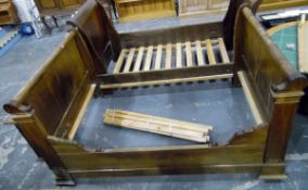 French stained wood bateau lit-style bedstead, 47