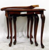 Nest of three glass topped tables made by Montague Gower Furniture Limited, The Gloucester Furniture