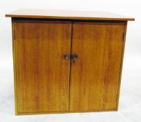 Modern beech dwarf two-door cupboard with shelved interior