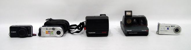 Six cameras to include two Polaroid, Carl Zeiss, Sony, Canon