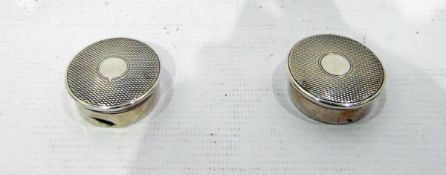 Two silver pill boxes, circular and engine-turned, early 20th century