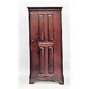 19th century oak hall robe enclosed by a field panel door, 82cm wide