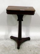 19th century work table, fitted a drawer to frieze raised on tapering hexagonal column and with