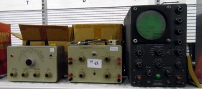 Quantity of movie editing and producing items, a Heath Kit audio generator, a Heath Kit electronic