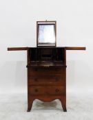 Early 19th century mahogany gentleman's dressing chest, fall-front revealing mirror and fitted