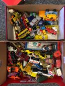 Assorted Corgi, Dinky and Matchbox cars (playworn)