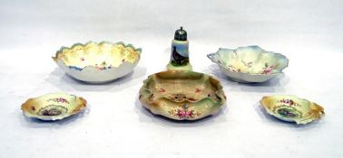 Crown Devon bowl, Locke & Co sugar castor and four other items