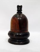 19th century, probably lignum vitae, string box with incorporated cutter to top